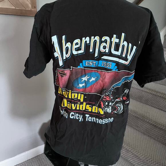 Vtg Harley Davidson tshirt flaming cycle size M - Picture 4 of 4